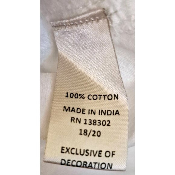 Avenue White 100% Cotton Embelished Relaxed Fit Pullover Tunic Top Sz 18/20 EUC - Picture 7 of 7